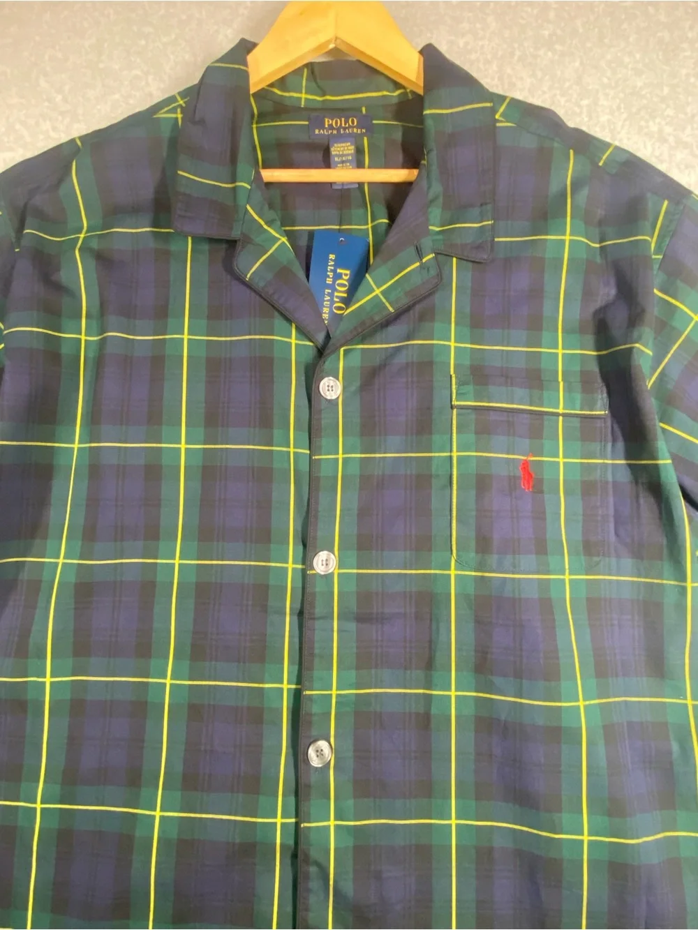 Polo Ralph Lauren Sleepwear Men’s Size XL Navy ,Green Plaid Long sleeve NWT